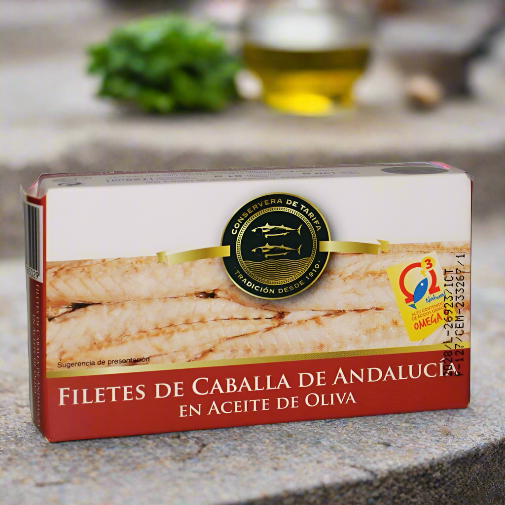 Andalusian mackerel fillets in olive oil. 120g