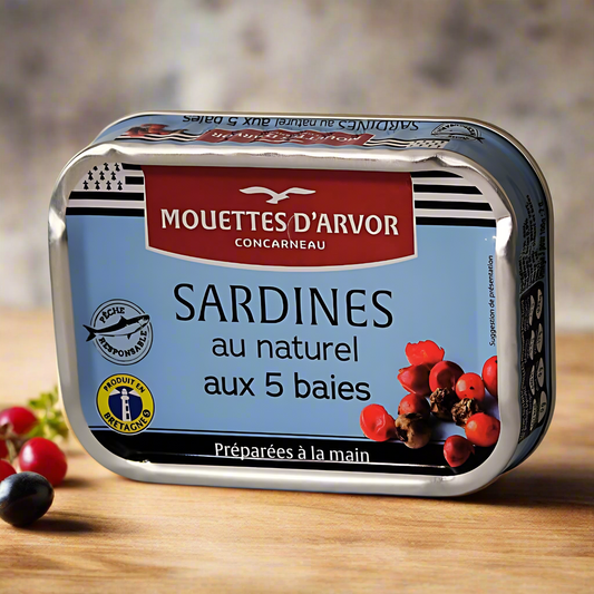 Sardinen "au naturel" mit 5 Beeren (ohne Öl)