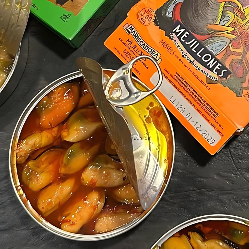 Mariscadora Premium Miesmuscheln mit Habanero-Püree 🌶️ 🌶️