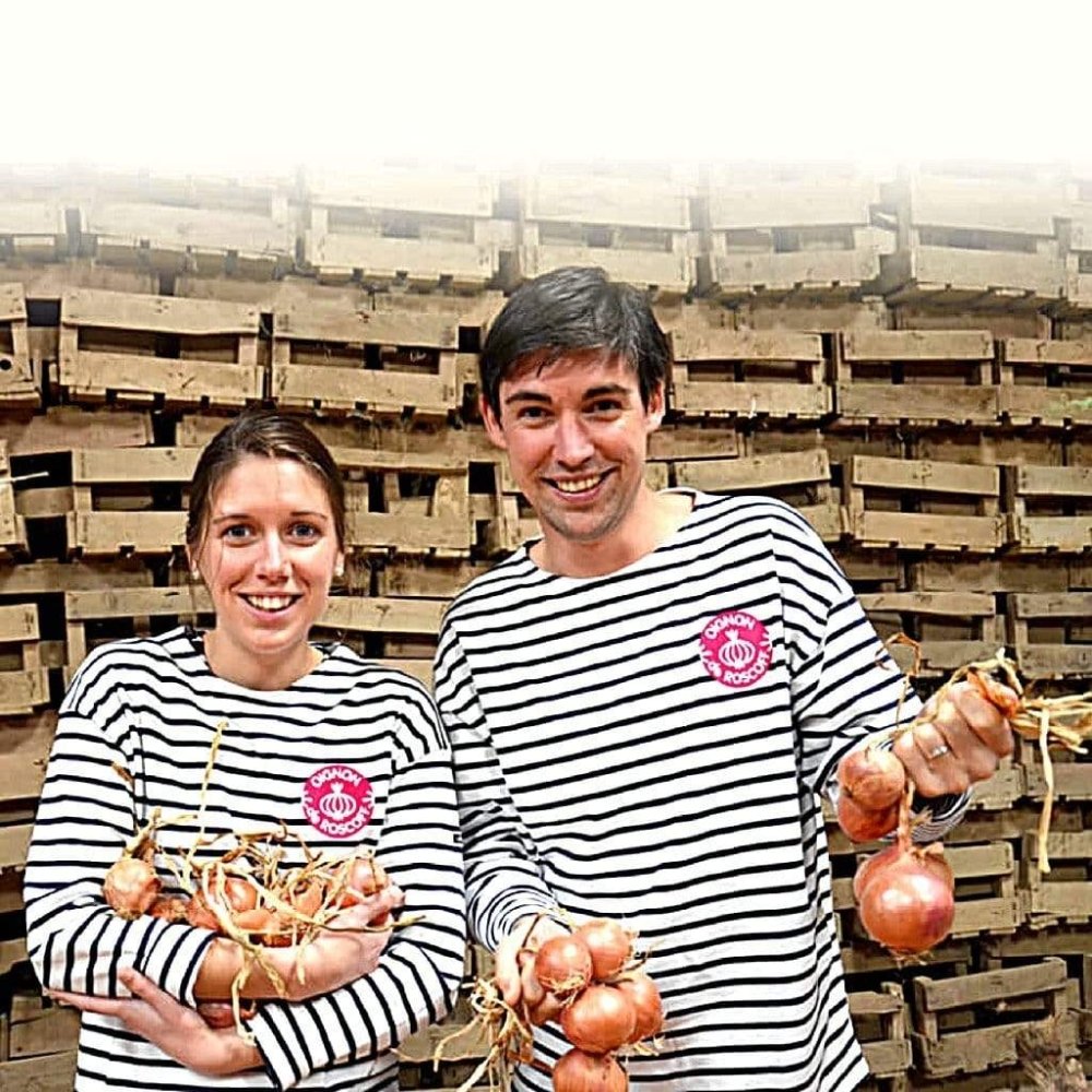 Rosa Zwiebel aus Roscoff Ernte 2023 - Ferme de Kergus